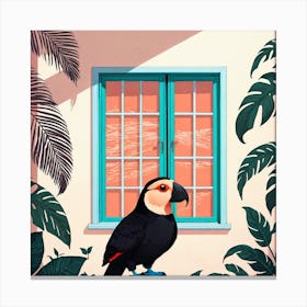 Parrot In The Window Canvas Print