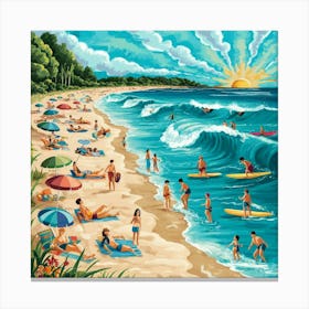 A Captivating Beach Scene Art Print Featuring A Be 80qoozhyqki78nmp27 Bhg Ws5cqmj0qbwwyxccoqsvvg Canvas Print