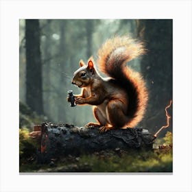 Squirrel In The Woods 20 Canvas Print