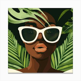 Afro-American Woman In Sunglasses 1 Canvas Print