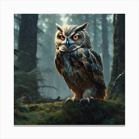 Owl In The Forest 102 Canvas Print