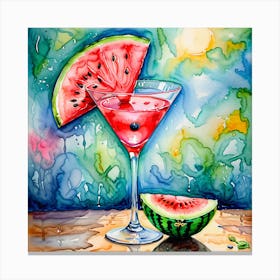 Cool watermelon cocktail Canvas Print