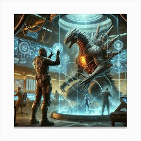 Kaiju Handlers Kaiju Experiment Converted Canvas Print