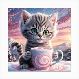 Kitty N Cup Canvas Print