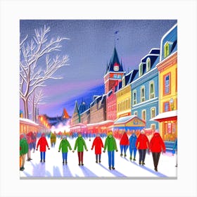 Christmas Market In Montreal Canvas Print