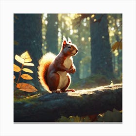 Squirrel In The Forest 83 Canvas Print