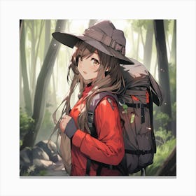 Anime Girl In The Woods 1 Canvas Print