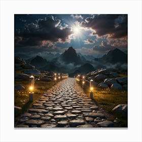 Stone Path In The Mountains Canvas Print