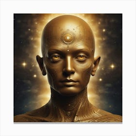 Golden Alien Man Canvas Print