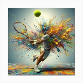 Tennis Player Splashed With Paint Canvas Print