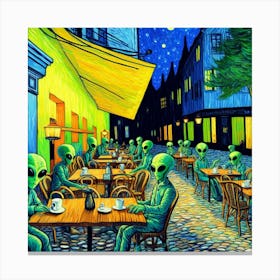 Aliens At The Cafe 3 Canvas Print