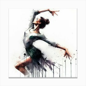 Watercolor Ballet Dancer #2 Canvas Print