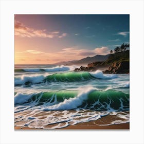 Sunset At The Beach 11 Canvas Print