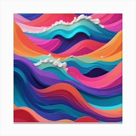 3d Wave Art Canvas Print