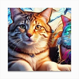 Psychedelic Cats Canvas Print