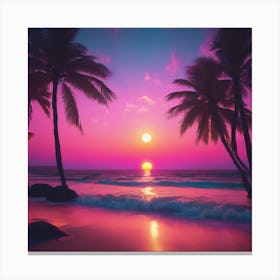 Beach At Sunset Canvas Print