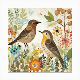 Birds In The Garden Canvas Print