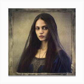 Gothic portrait of a woman. Goth Bridal photograph. Canvas Print