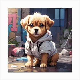 Graffiti Dog Canvas Print