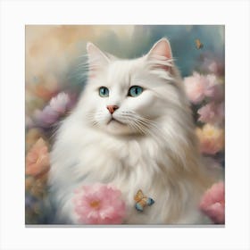 White Cat With Blue Eyes 2 Canvas Print