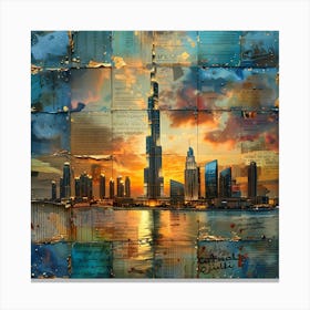 Dubai Skyline, collage Canvas Print