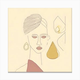 Woman With Earrings Abstract Painting Canvas Print