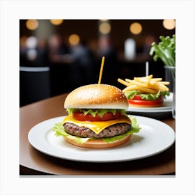 Hamburger And Fries 16 Canvas Print