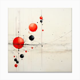 Red and Black Abstract Painting Canvas Print