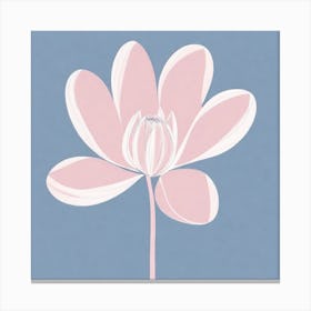 A White And Pink Flower In Minimalist Style Square Composition 86 Canvas Print