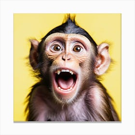 Monkey With Open Mouth Canvas Print