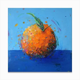 Tangerine  On Blue Canvas Print