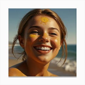 Default Sun And Smile Art 1 Canvas Print