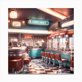 Diner Interior 1 Canvas Print