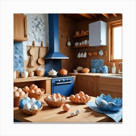 Blue Kitchen Canvas Print