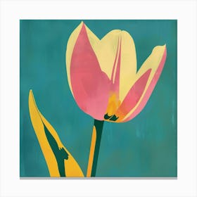 Tulip 1 Square Flower Illustration Canvas Print