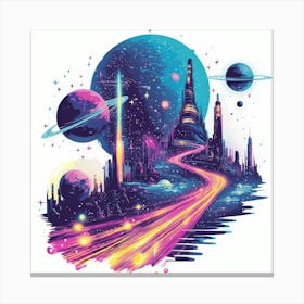 Space City.Generated AI. Wall Art Print 5 Toile