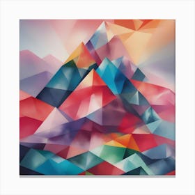 Abstract Colourful Geometric Mountain Painting Canvas Print