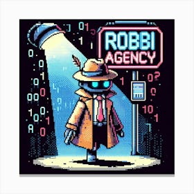 8-bit robot detective agency 2 Canvas Print