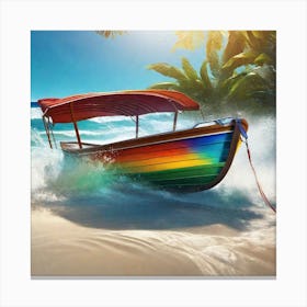 Boat On The Beach 1 Canvas Print