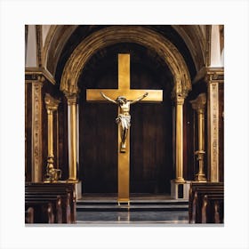 Crucifix In The Church Canvas Print