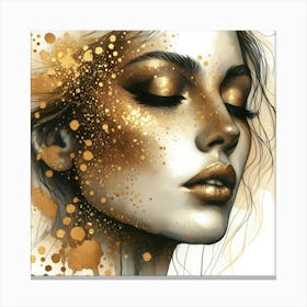 Gold Splatter Painting Canvas Print