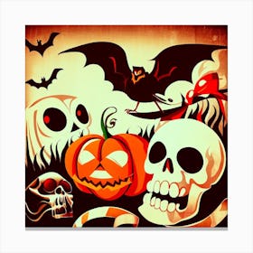 Have a Happy Retro Halloween Canvas Print