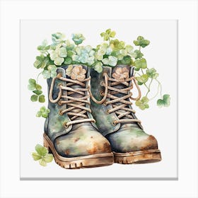 Boots With Shamrocks 6 Canvas Print