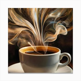 Coffee Cup With Smoke Canvas Print