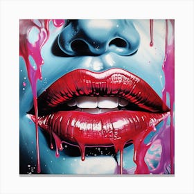 Dripping Lips Canvas Print