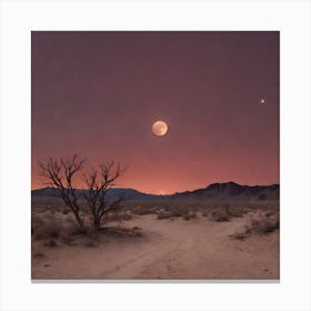 Moonrise In The Desert Canvas Print