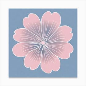 A White And Pink Flower In Minimalist Style Square Composition 496 Canvas Print