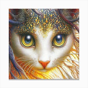 Cat In Flames Canvas Print