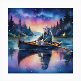 Girl In A Boat 2 Canvas Print
