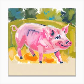 Landrace Pig 02 Canvas Print